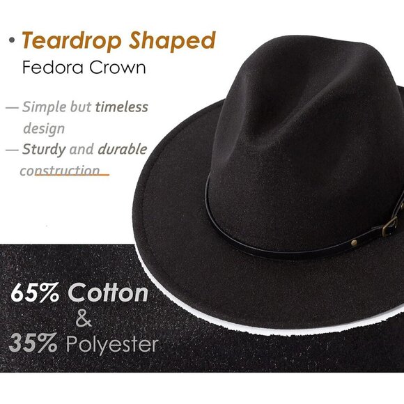 Women Belt Buckle Fedora Hat Cotton Polyester Adjustable Casual Fashion main image 7